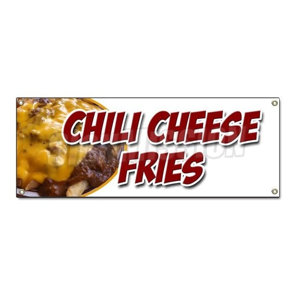 Signmission CHILI CHEESE FRIES BANNER SIGN snack melted mexican food tacos tex mex B-Chili Cheese Fries - main